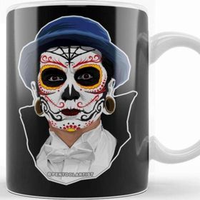 Baskı Dükkanı KB10432 Dia De Los Muertos Day Of The Dead Vampire Porselen Kupa Bardak