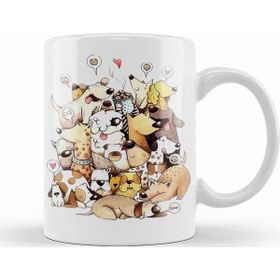 Baskı Dükkanı KB10444 Dogs Pug Köpek Porselen Kupa Bardak
