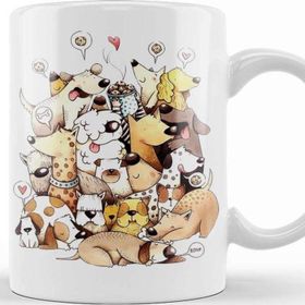 Baskı Dükkanı KB10444 Dogs Pug Köpek Porselen Kupa Bardak