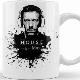 Baskı Dükkanı KB10455 Dr House Music Porselen Kupa Bardak