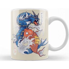 Baskı Dükkanı KB10460 Dragon Koi Fish Evolution Porselen Kupa Bardak