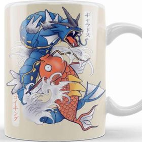 Baskı Dükkanı KB10460 Dragon Koi Fish Evolution Porselen Kupa Bardak