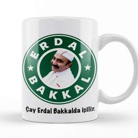 Baskı Dükkanı KB10493 Erdal Bakkal Porselen Kupa Bardak