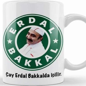 Baskı Dükkanı KB10493 Erdal Bakkal Porselen Kupa Bardak