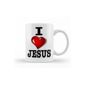 Baskı Dükkanı KB10502 Eu Amo Jesus Porselen Kupa Bardak
