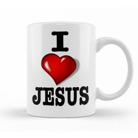 Baskı Dükkanı KB10502 Eu Amo Jesus Porselen Kupa Bardak