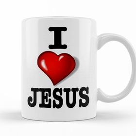 Baskı Dükkanı KB10502 Eu Amo Jesus Porselen Kupa Bardak