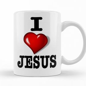 Baskı Dükkanı KB10502 Eu Amo Jesus Porselen Kupa Bardak