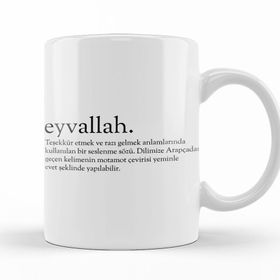 Baskı Dükkanı KB10519 Eyvallah Kelime Porselen Kupa Bardak
