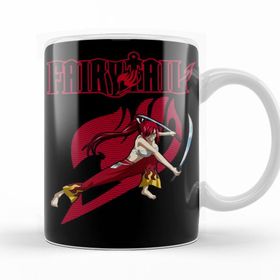 Baskı Dükkanı KB10527 Fairy Tail Erza Scarlet Two Swords Anime Manga Porselen Kupa Bardak