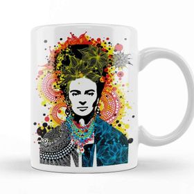 Baskı Dükkanı KB10605 Frida Mandala Porselen Kupa Bardak