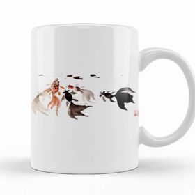 Baskı Dükkanı KB10667 Goldfish Lover Hungry Goldfishes Porselen Kupa Bardak
