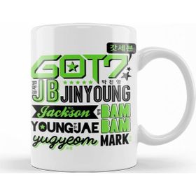 Baskı Dükkanı KB10677 Got 7 Font Collage Porselen Kupa Bardak