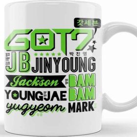 Baskı Dükkanı KB10677 Got 7 Font Collage Porselen Kupa Bardak
