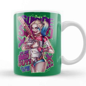 Baskı Dükkanı KB10714 Harley Quinn We Are Bad Guys Porselen Kupa Bardak