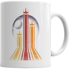 Baskı Dükkanı KB1079 Retro Galactic Retro Galaksi Porselen Kupa Bardak