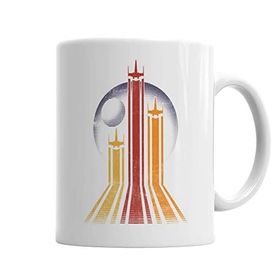 Baskı Dükkanı KB1079 Retro Galactic Retro Galaksi Porselen Kupa Bardak