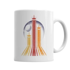 Baskı Dükkanı KB1079 Retro Galactic Retro Galaksi Porselen Kupa Bardak