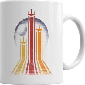 Baskı Dükkanı KB1079 Retro Galactic Retro Galaksi Porselen Kupa Bardak