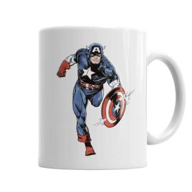 Baskı Dükkanı KB108 Captain America Splash Art Porselen Kupa Bardak