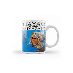 Baskı Dükkanı KB10800 Hayao Miyazaki Thinking Face Porselen Kupa Bardak