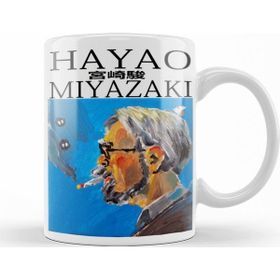 Baskı Dükkanı KB10800 Hayao Miyazaki Thinking Face Porselen Kupa Bardak