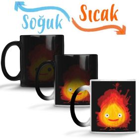 Baskı Dükkanı KB10838 Howls Moving Castle Calcifer Porselen Kupa Bardak