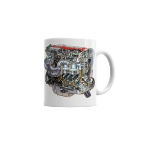 Baskı Dükkanı KB1088 Red Top Opel Engine Porselen Kupa Bardak