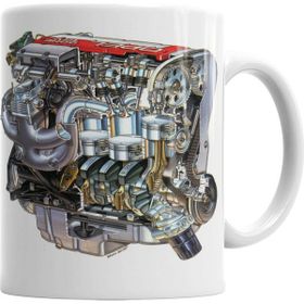 Baskı Dükkanı KB1088 Red Top Opel Engine Porselen Kupa Bardak