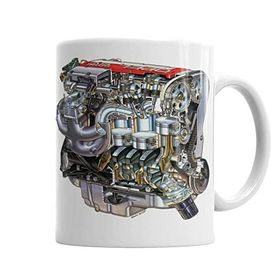 Baskı Dükkanı KB1088 Red Top Opel Engine Porselen Kupa Bardak