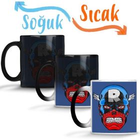 Baskı Dükkanı KB109 Captain America Shield Porselen Kupa Bardak