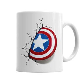 Baskı Dükkanı KB109 Captain America Shield Porselen Kupa Bardak