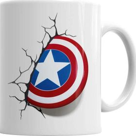 Baskı Dükkanı KB109 Captain America Shield Porselen Kupa Bardak