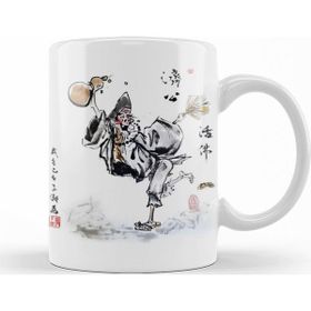 Baskı Dükkanı KB10921 Jigong Buddha The Mad Monk Dancing Porselen Kupa Bardak