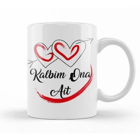 Baskı Dükkanı KB10968 Kalbim Ona Ait Porselen Kupa Bardak