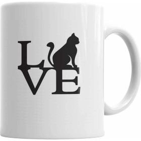 Baskı Dükkanı KB10999 Kedi Cat Love Porselen Kupa Bardak