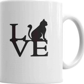 Baskı Dükkanı KB10999 Kedi Cat Love Porselen Kupa Bardak