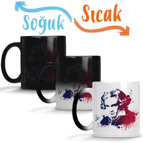 Baskı Dükkanı KB11 Beethoven Mozart Punk Porselen Kupa Bardak