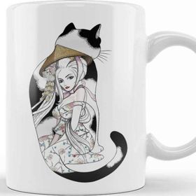 Baskı Dükkanı KB11000 Kedi Geisha Cat Porselen Kupa Bardak