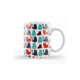 Baskı Dükkanı KB11002 Kediler Cat Pattern Porselen Kupa Bardak