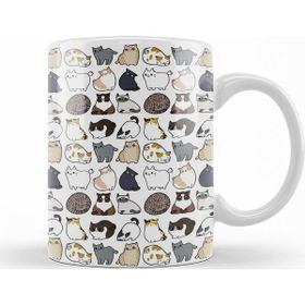 Baskı Dükkanı KB11003 Kediler Cats Cats Cats Graphic Porselen Kupa Bardak
