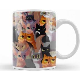 Baskı Dükkanı KB11004 Kediler Lotsa Cats Porselen Kupa Bardak