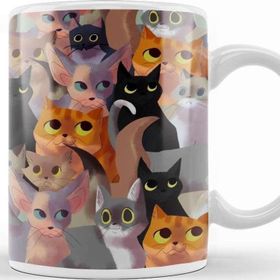 Baskı Dükkanı KB11004 Kediler Lotsa Cats Porselen Kupa Bardak