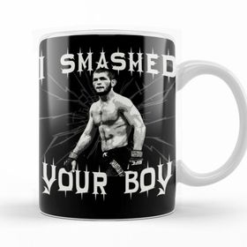 Baskı Dükkanı KB11020 Khabib Nurmagomedov I Smashed Your Boy Porselen Kupa Bardak