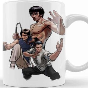 Baskı Dükkanı KB11057 Kung Fu Trio Porselen Kupa Bardak