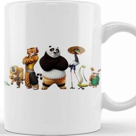 Baskı Dükkanı KB11064 Kung Fu Panda Friends Porselen Kupa Bardak