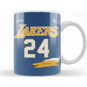 Baskı Dükkanı KB11080 Lakers 24 Bryant Purple Roxx Ink Porselen Kupa Bardak