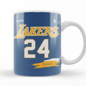 Baskı Dükkanı KB11080 Lakers 24 Bryant Purple Roxx Ink Porselen Kupa Bardak