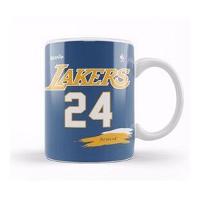 Baskı Dükkanı KB11080 Lakers 24 Bryant Purple Roxx Ink Porselen Kupa Bardak