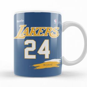 Baskı Dükkanı KB11080 Lakers 24 Bryant Purple Roxx Ink Porselen Kupa Bardak